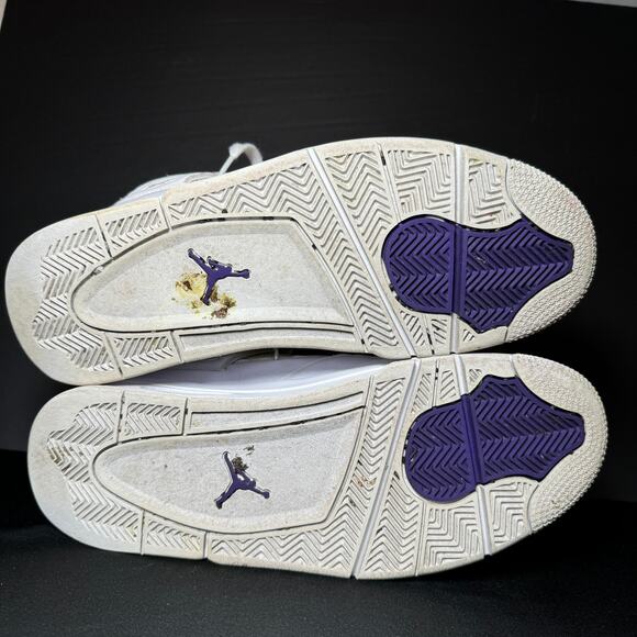 Size 11 - Nike Air Jordan 4 Retro Purple Metallic Men's Shoes - Picture 9 of 11